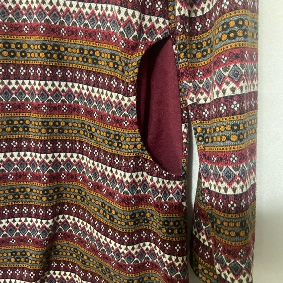 Yak & Yeti women's M nordic print crochet trim pocket tunic mini dress EUC - Picture 6 of 8